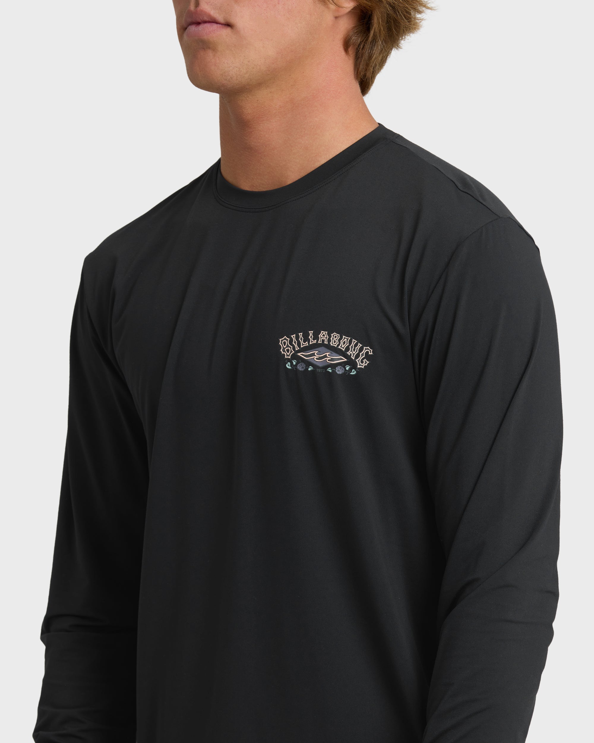 Billabong Heritage Loose Fit Long Sleeve Surf Tee - Black