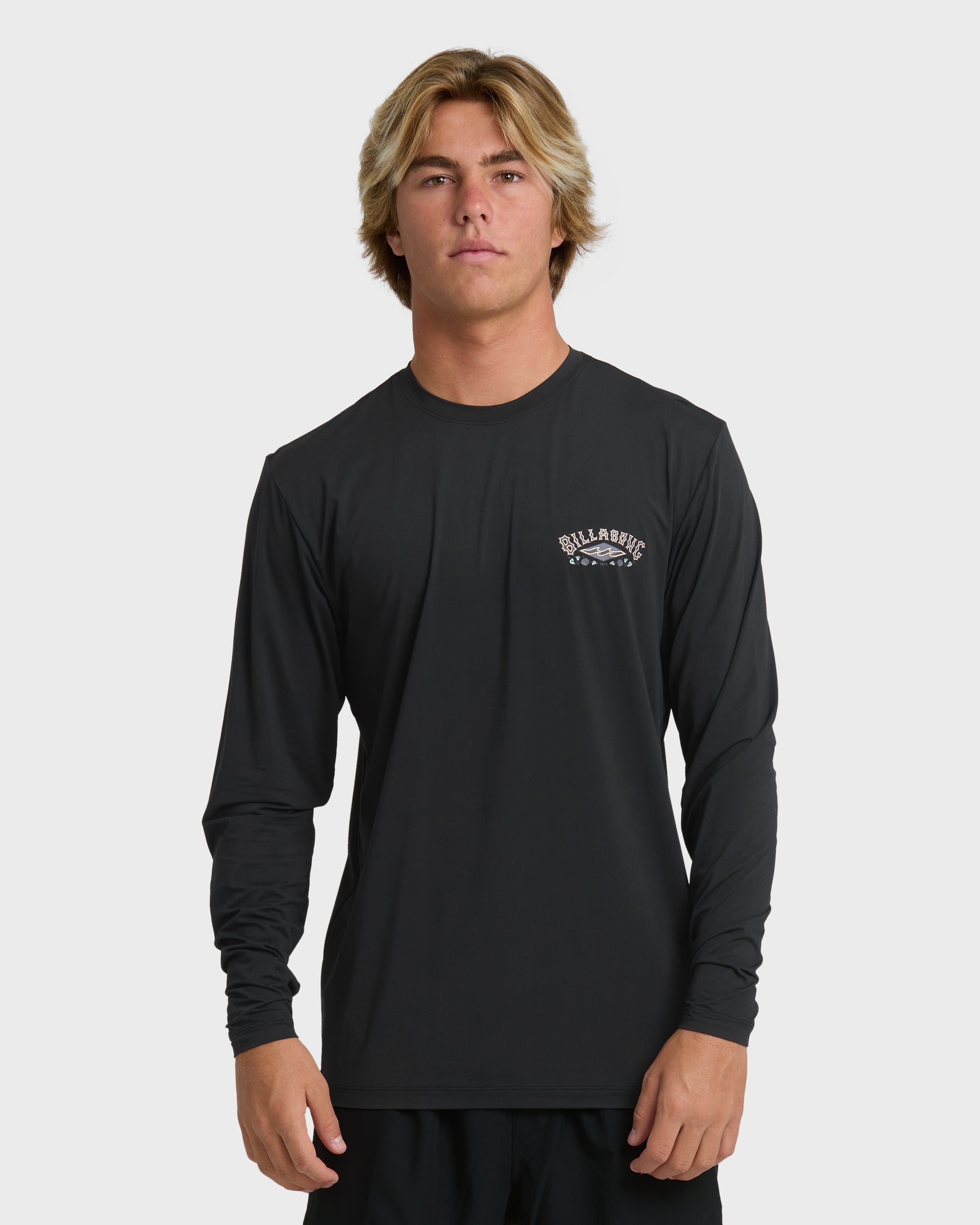 Billabong Heritage Loose Fit Long Sleeve Surf Tee - Black
