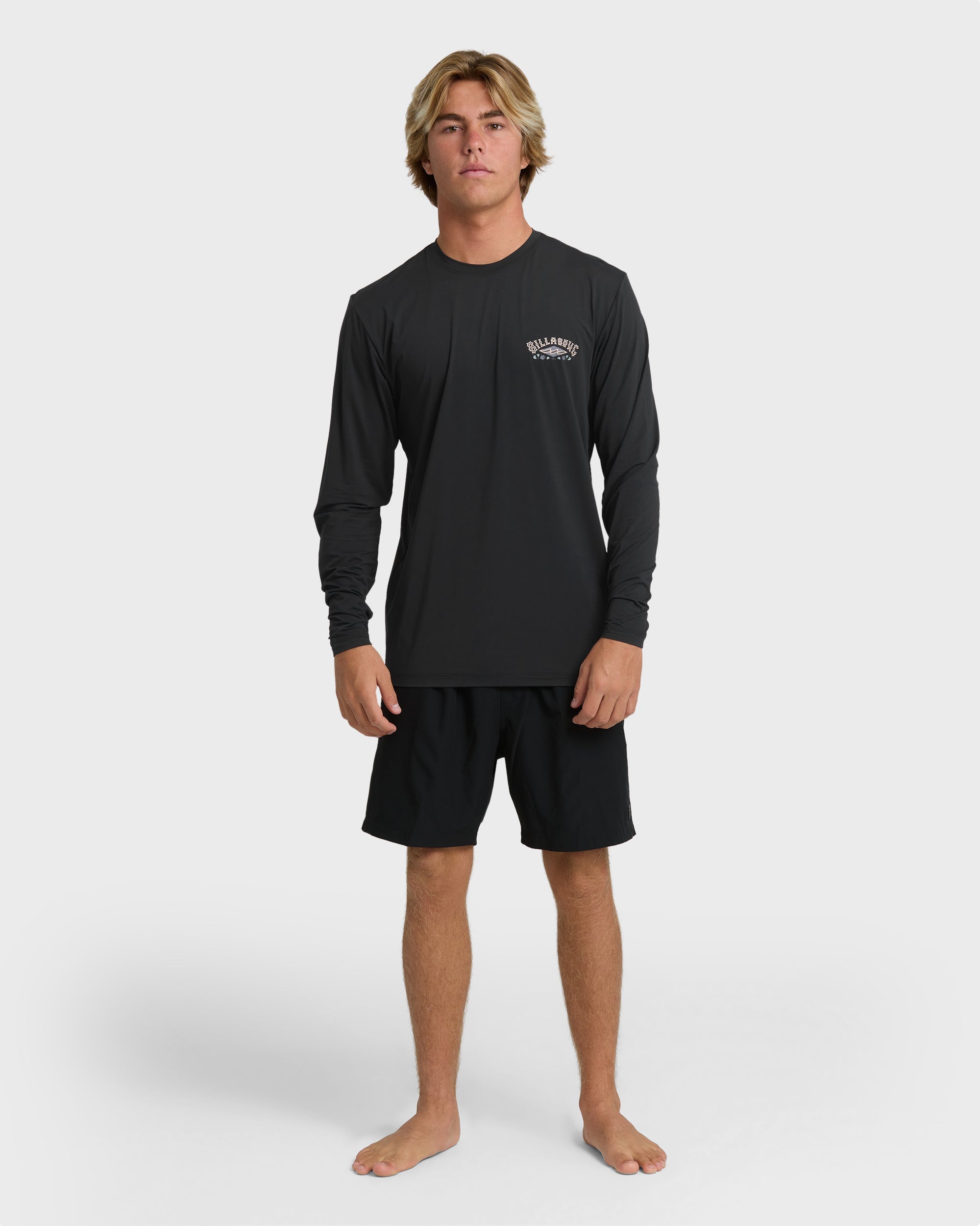 Billabong Heritage Loose Fit Long Sleeve Surf Tee - Black
