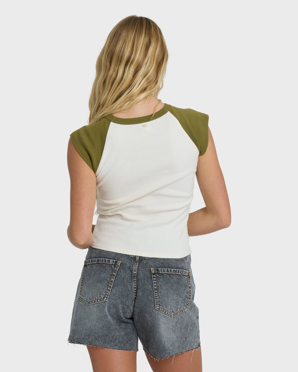 Billabong Des Tropic Short Sleeve Raglan Top - Dark Olive