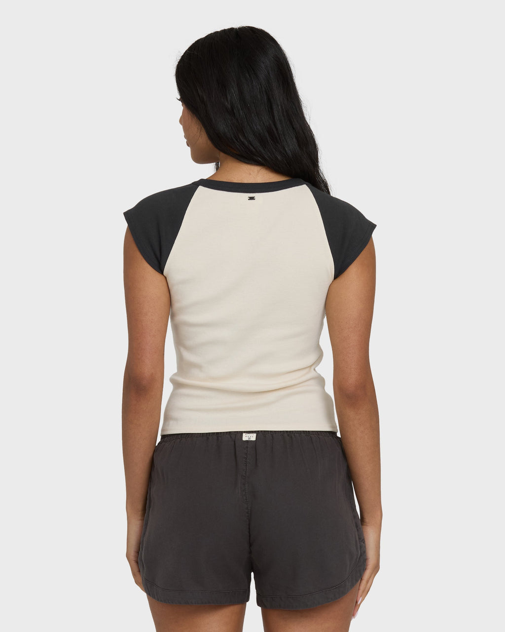 Billabong Des Tropic Short Sleeve Raglan Top - White Cap