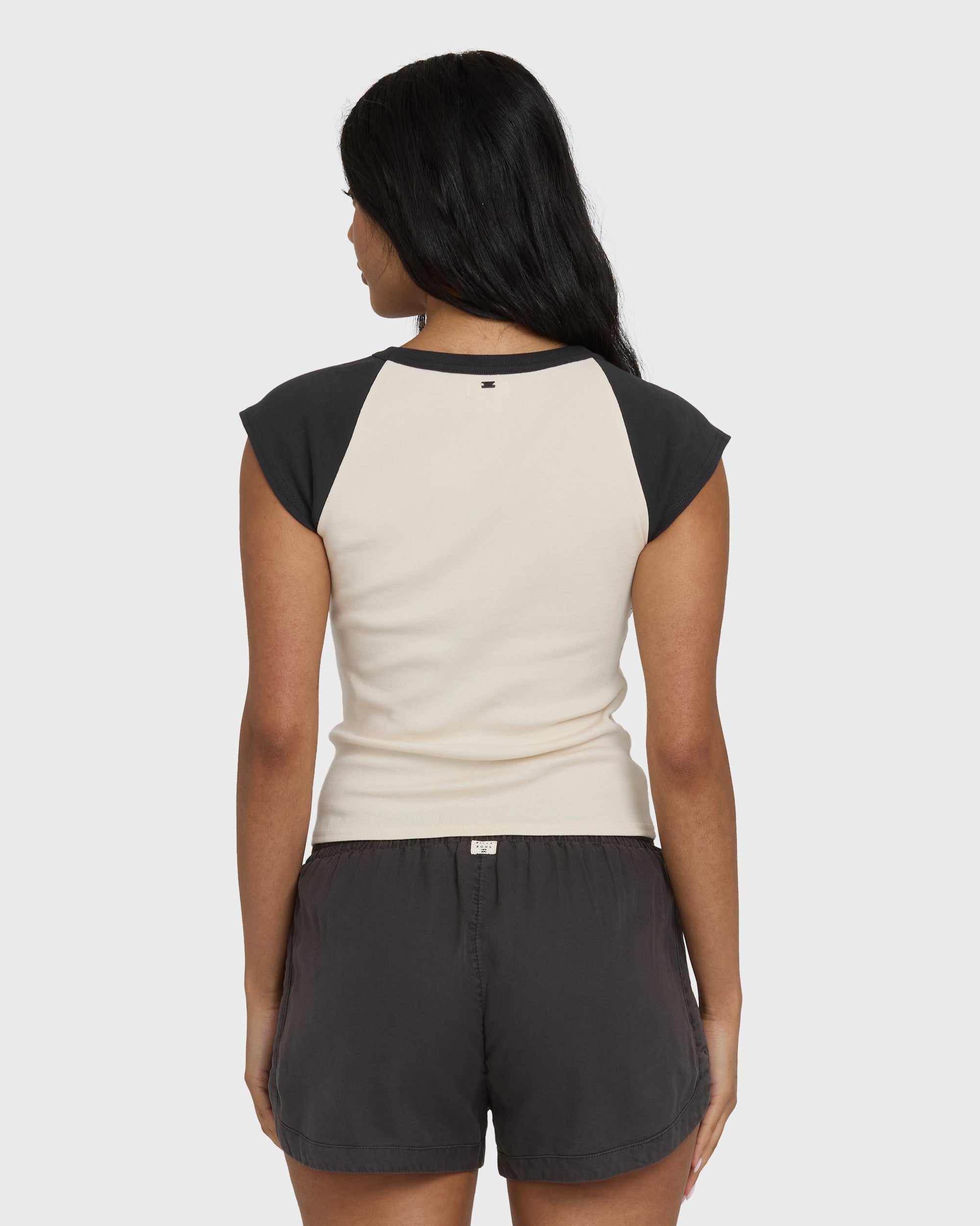 Billabong Des Tropic Short Sleeve Raglan Top - White Cap