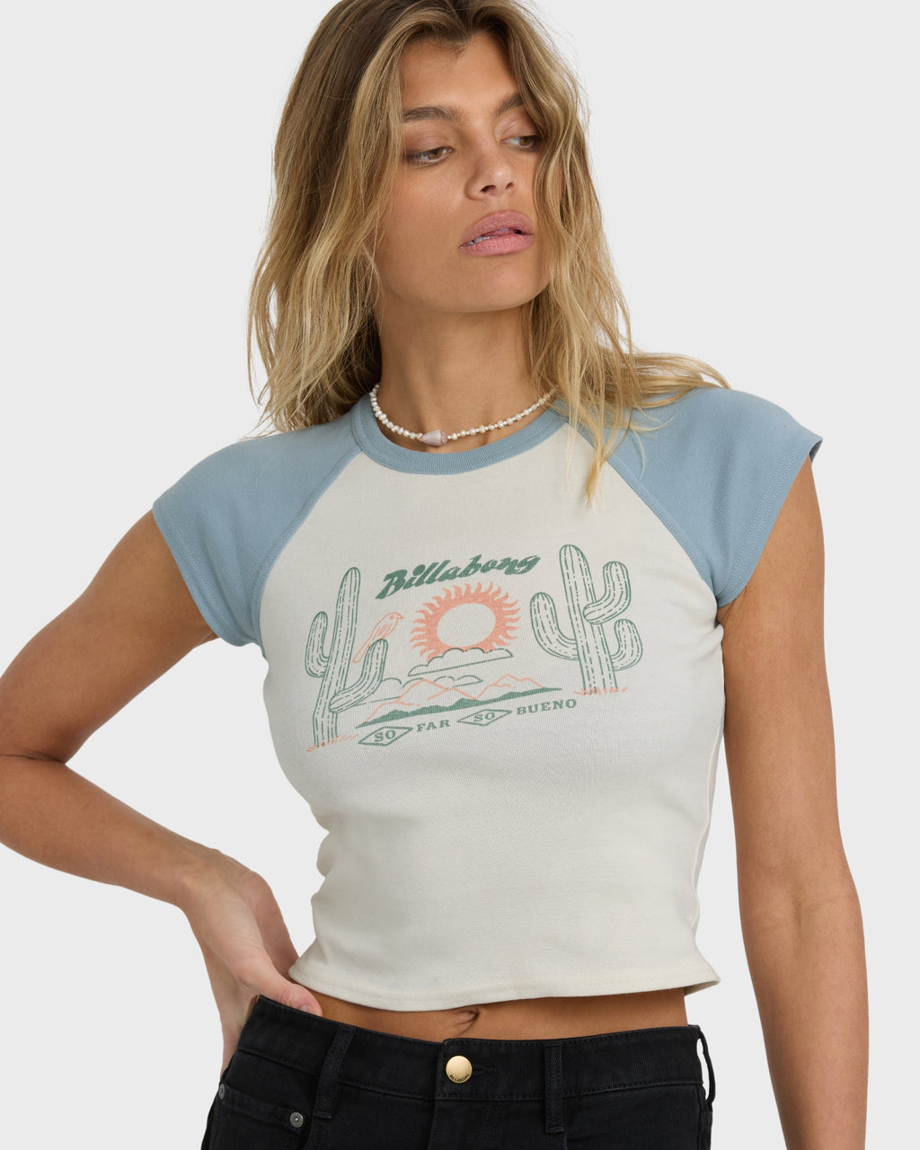 Billabong Forever Had Short Sleeve Raglan Tee - Mineral Blue