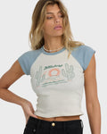 Billabong Forever Had Short Sleeve Raglan Tee - Mineral Blue