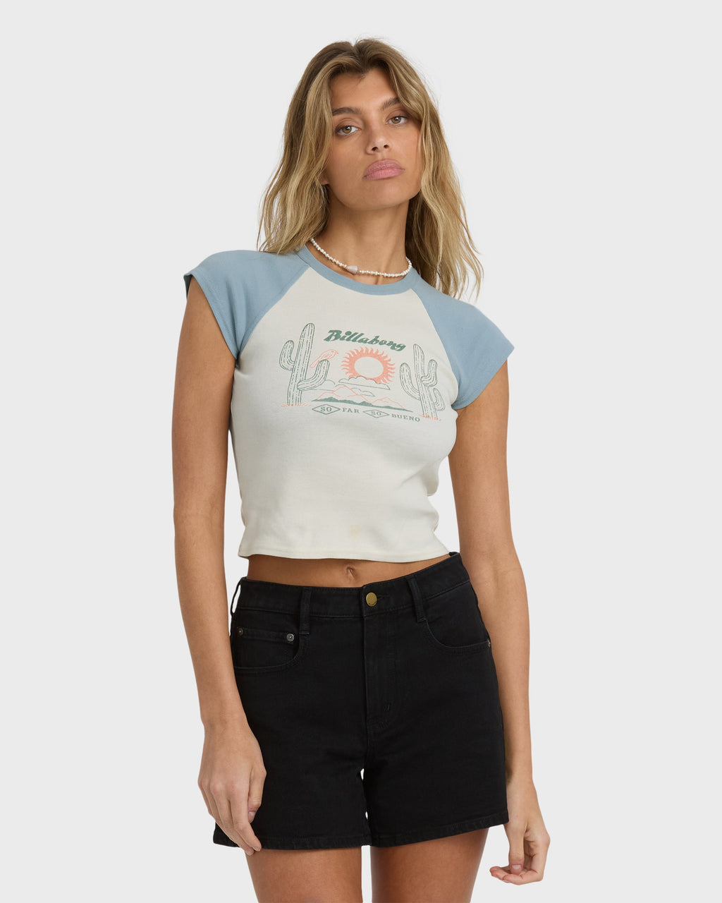 Billabong Forever Had Short Sleeve Raglan Tee - Mineral Blue