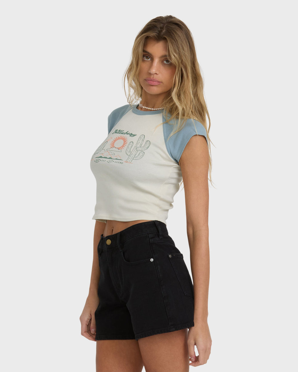 Billabong Forever Had Short Sleeve Raglan Tee - Mineral Blue