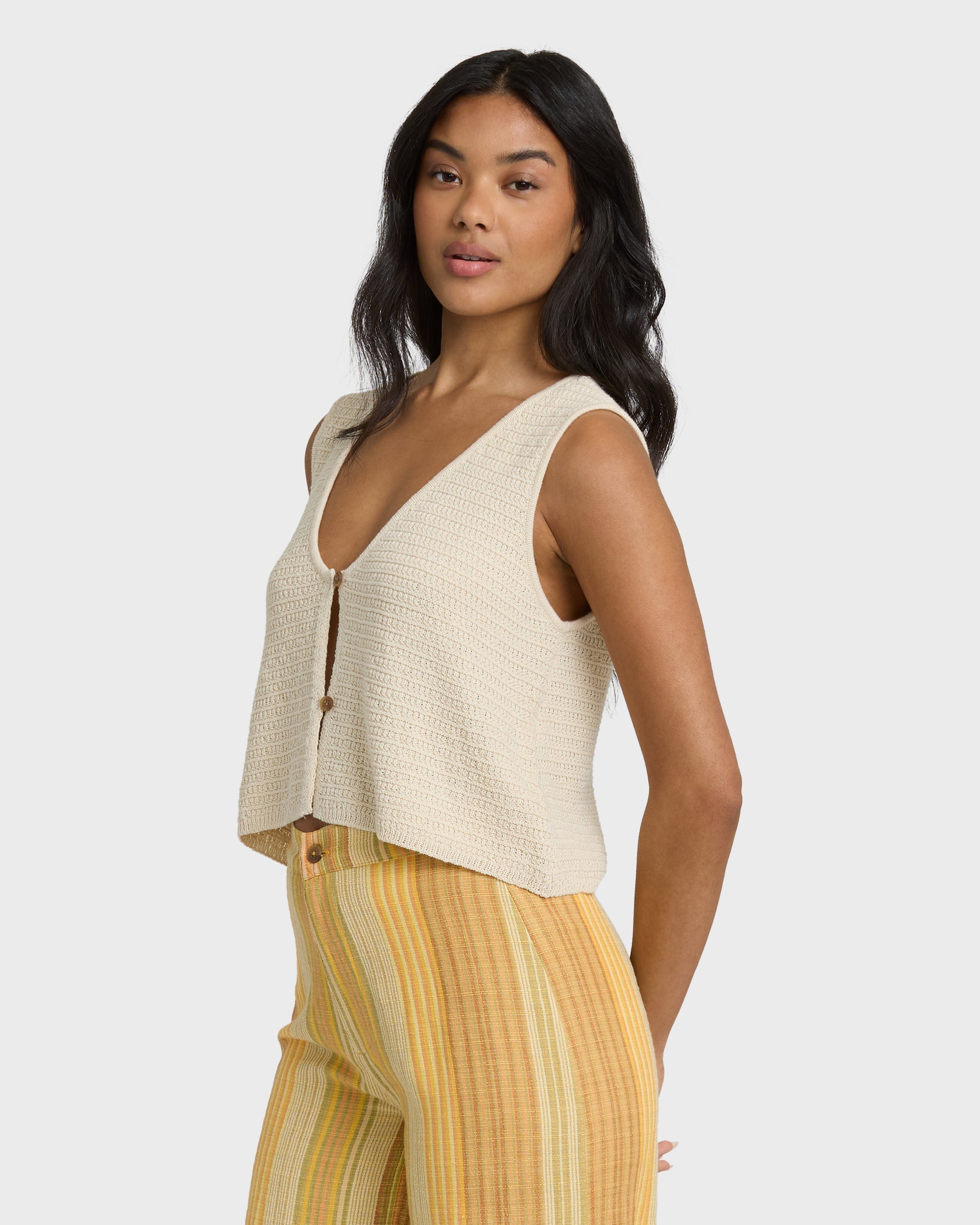 Billabong Need Now Sweater Tank Top - White Cap