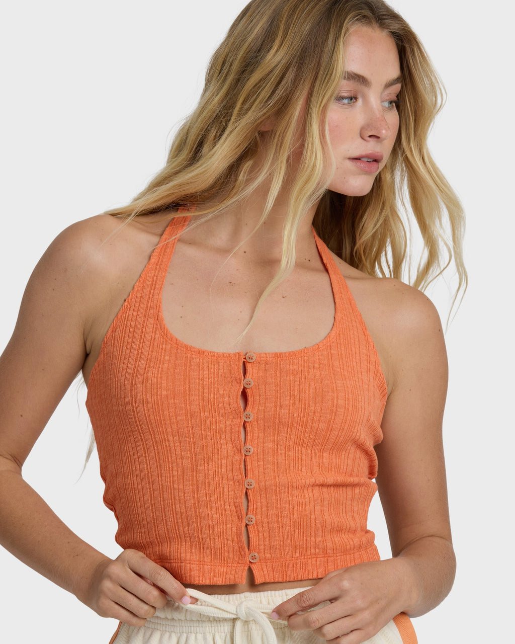 Billabong Friday Night Knit Halter Top - Saffron