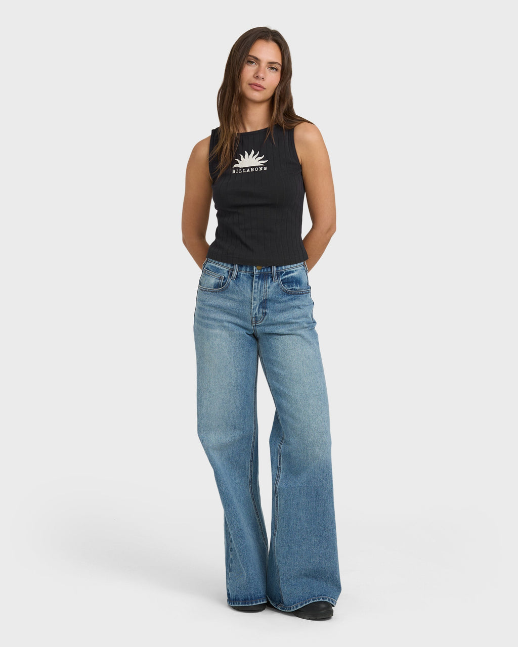 Billabong Rae Knit Tank T-Shirt - Black Sands