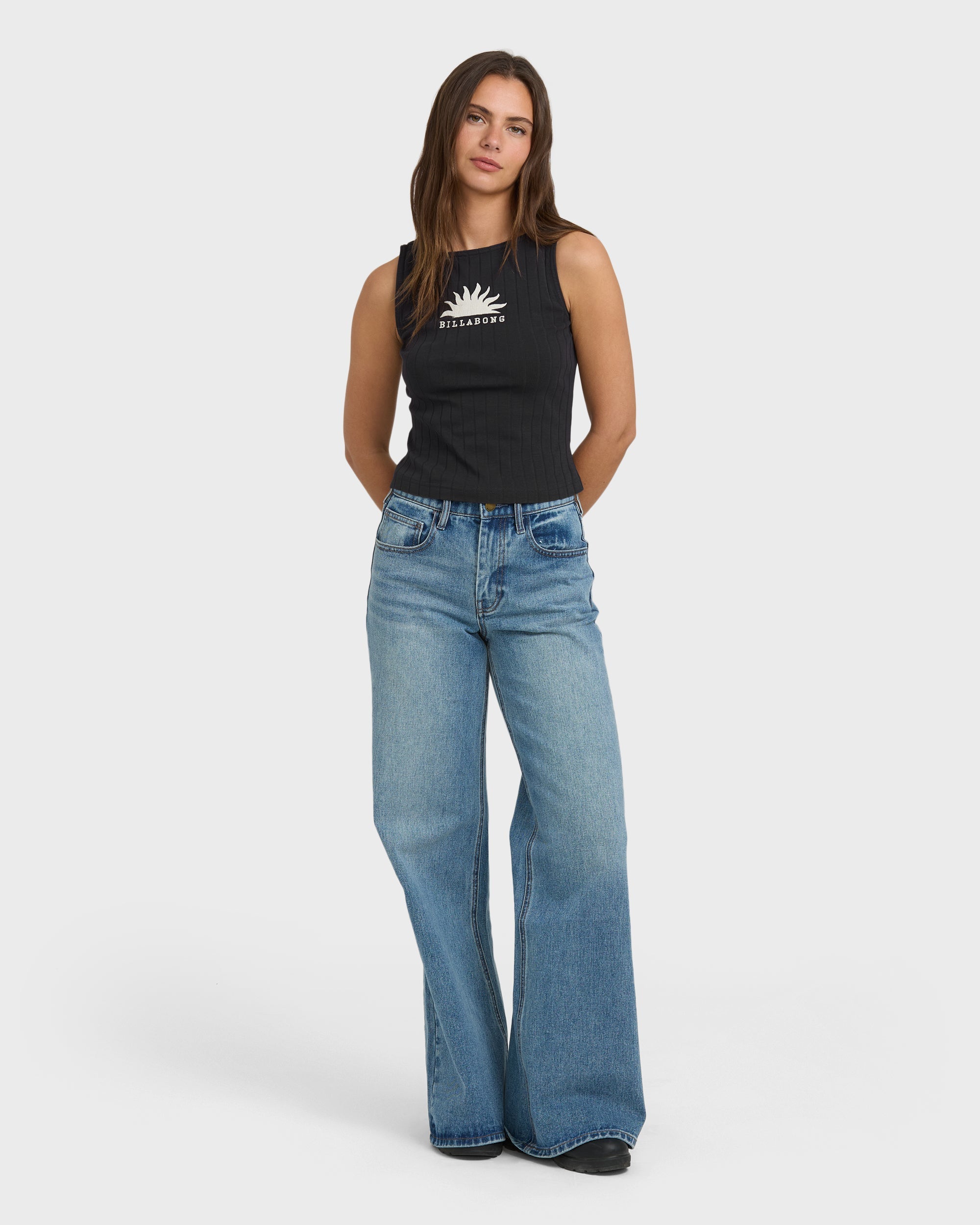 Billabong Rae Knit Tank T-Shirt - Black Sands