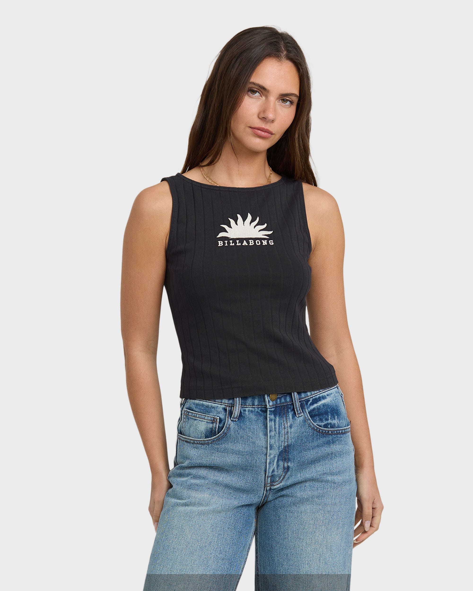 Billabong Rae Knit Tank T-Shirt - Black Sands
