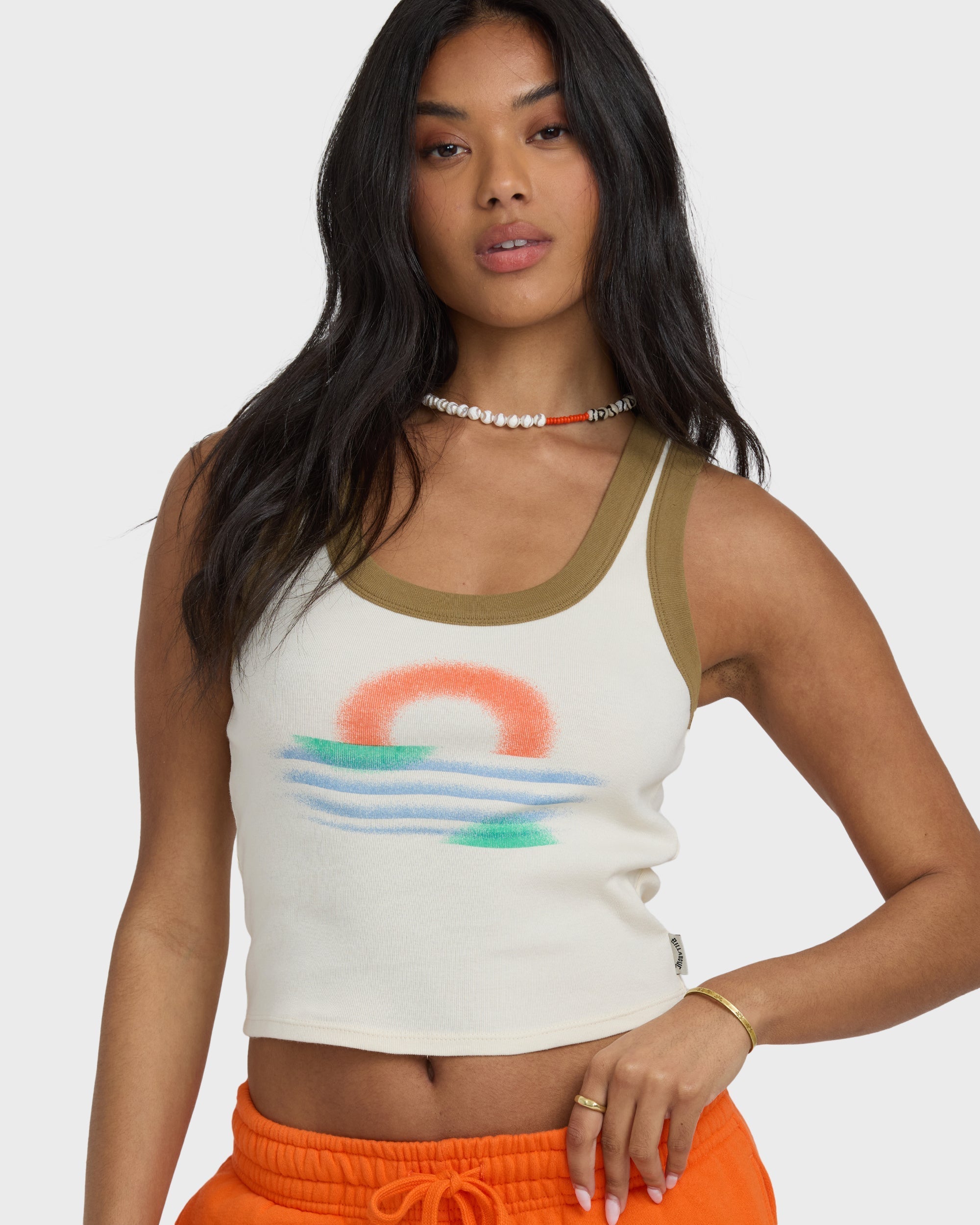 Billabong Schuyler Ringer Tank T-Shirt - Whitecap
