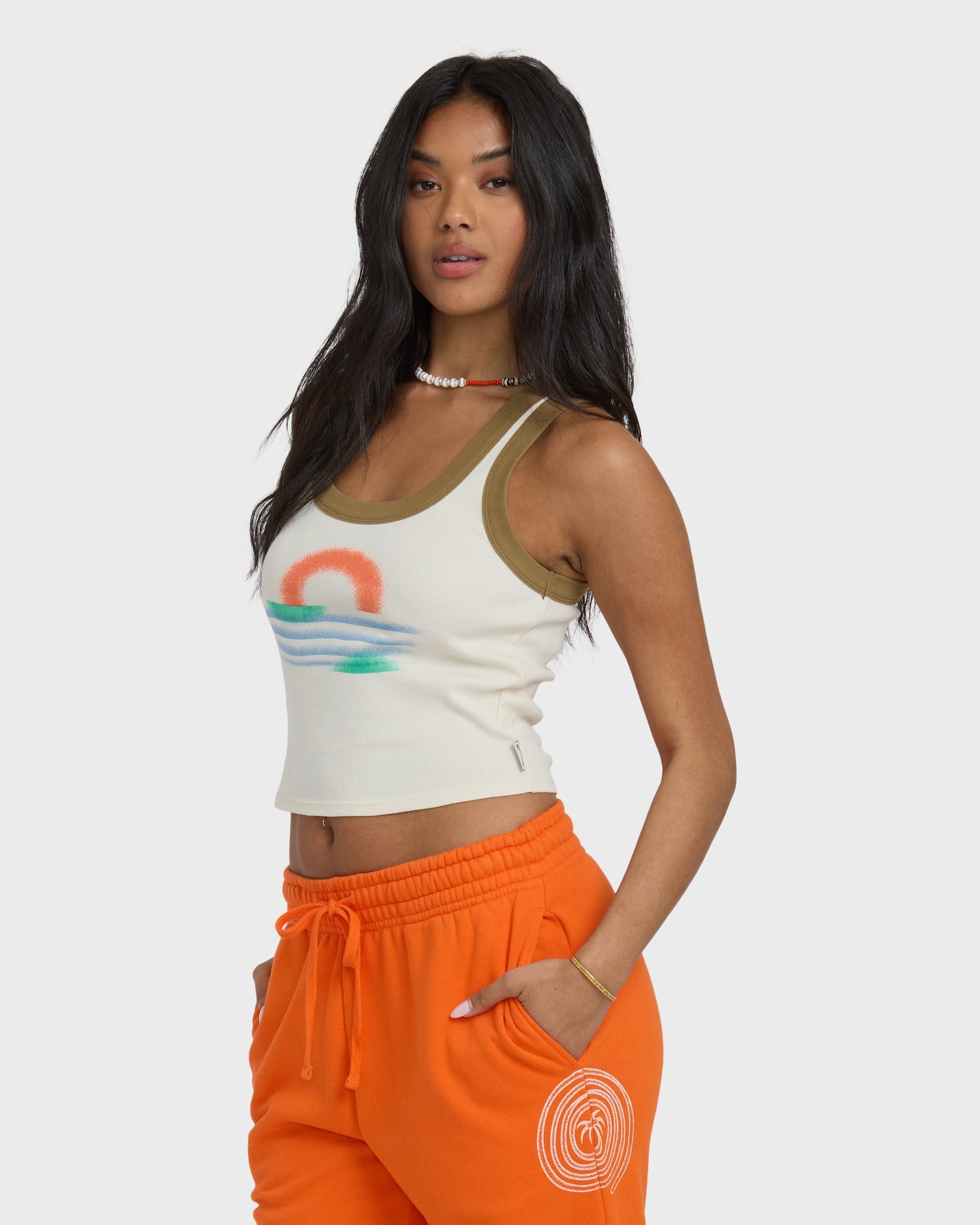 Billabong Schuyler Ringer Tank T-Shirt - Whitecap