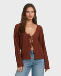 Billabong Havana Long Sleeve Knit Top - Cowhide