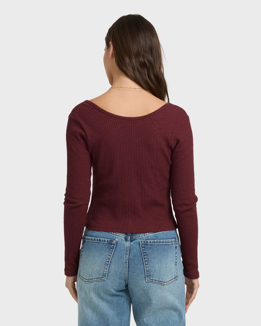 Billabong Fever Twist Long Sleeve Knit Top - Pinot