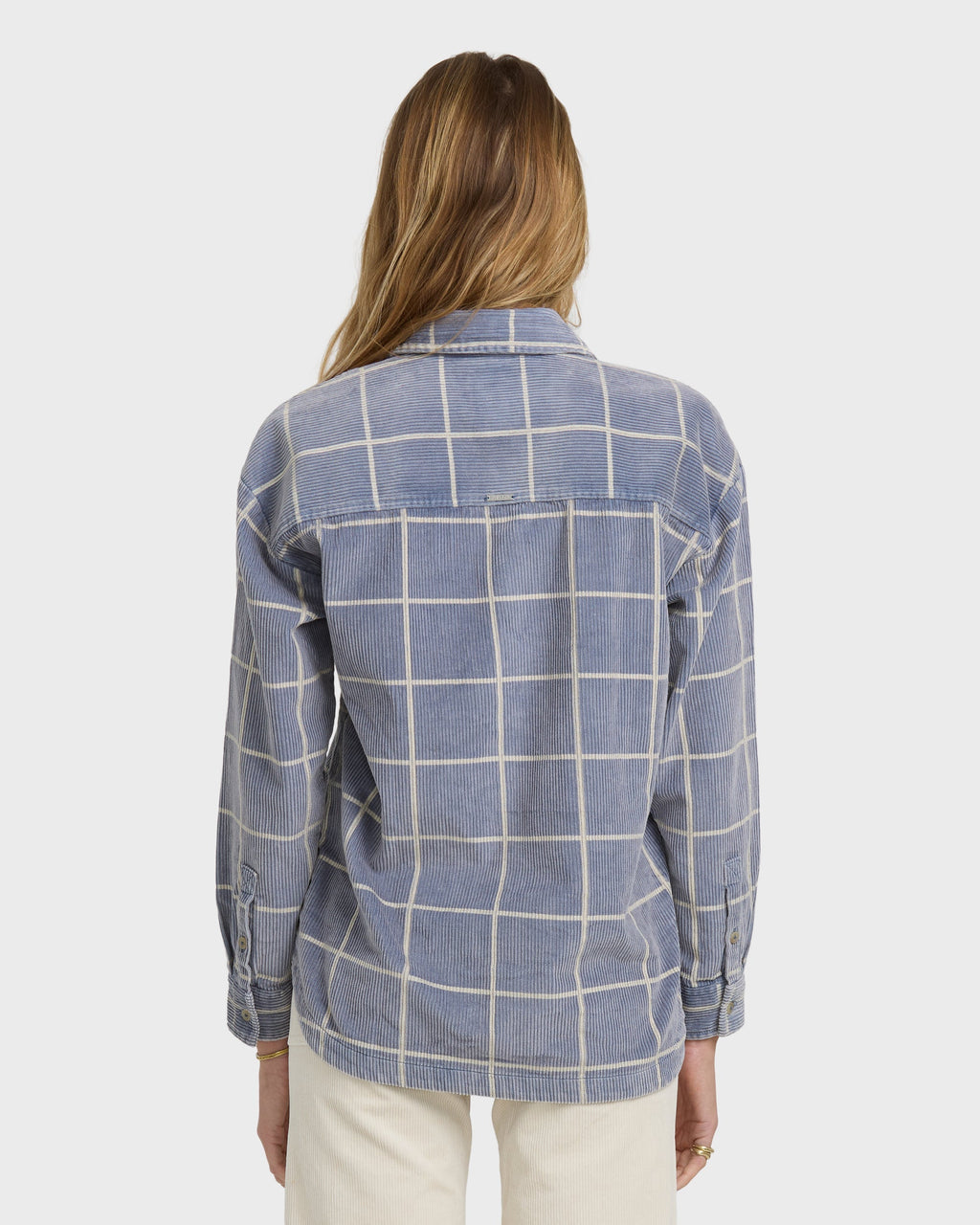 Billabong Fadeaway Long Sleeve Cord Shacket - Stone Blue