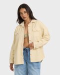 Billabong Fadeaway Long Sleeve Cord Shacket - Whitecap