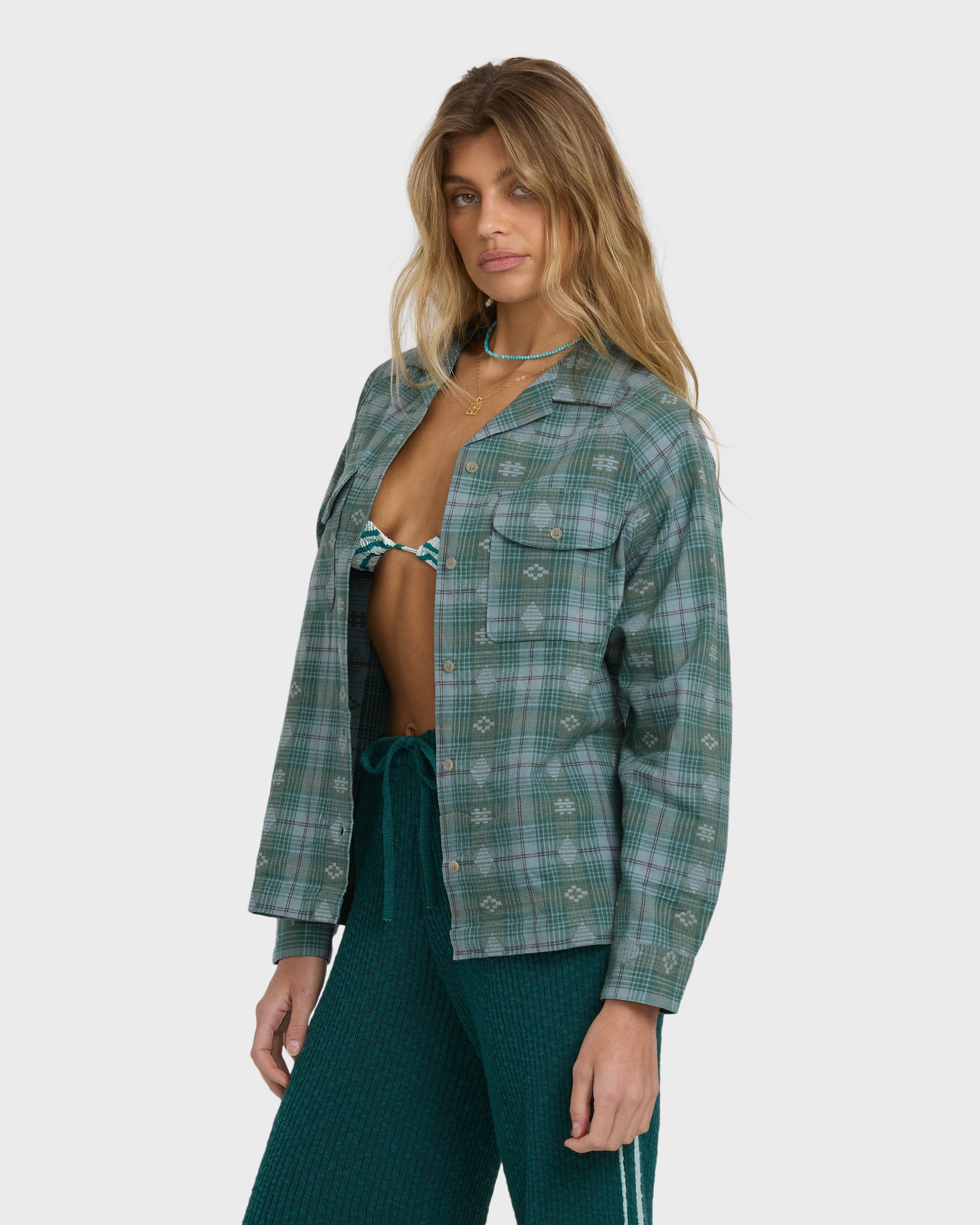 Billabong Coastal Breeze Long Sleeve Shirt - Mineral Blue