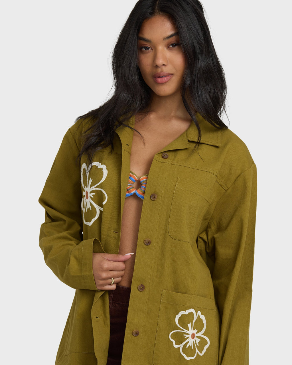 Billabong Floral Fields Shacket - Moss