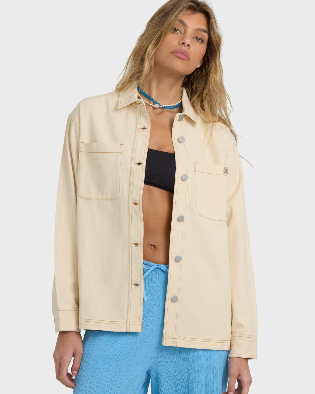 Billabong Laura Twill Shacket - Antique White