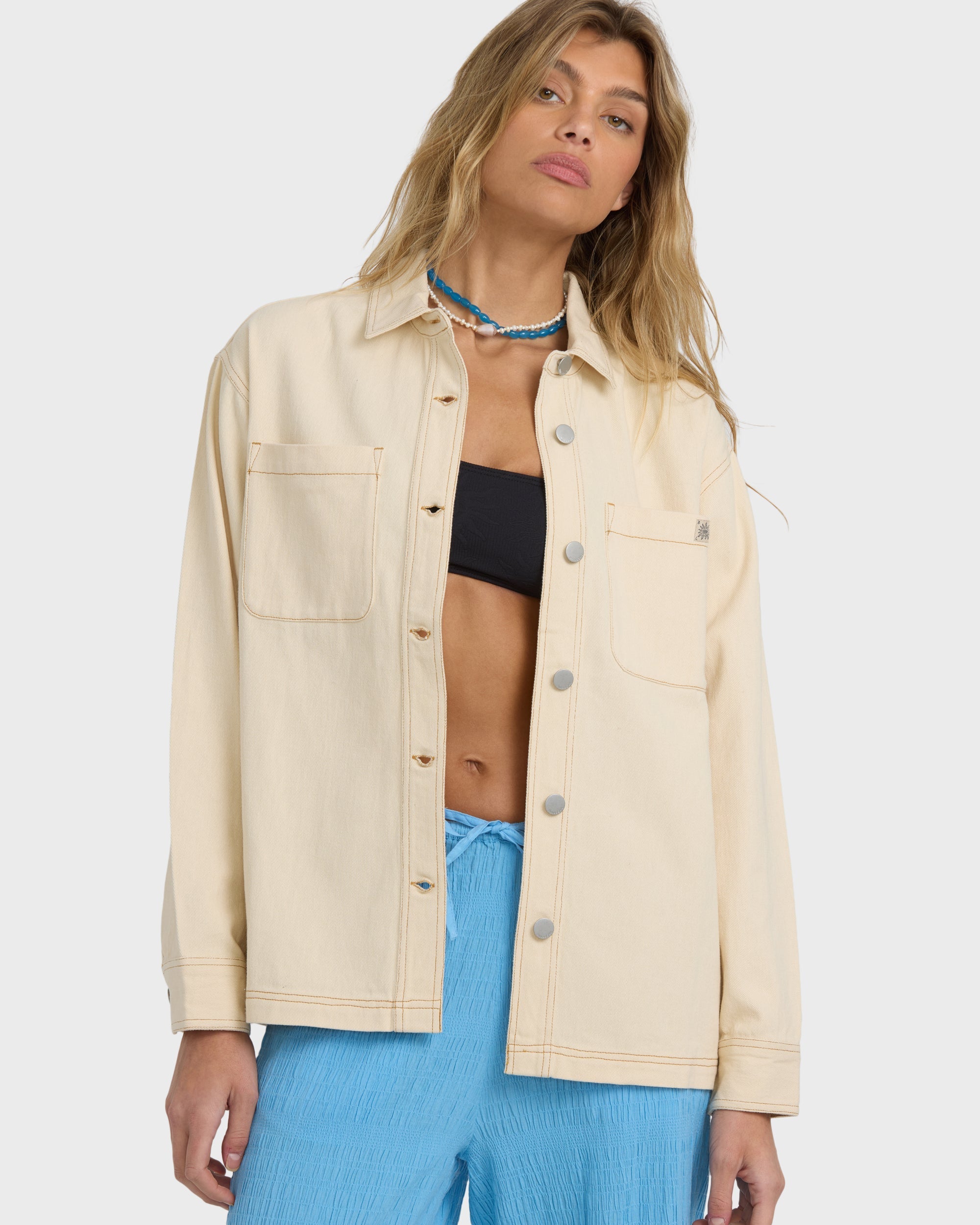 Billabong Laura Twill Shacket - Antique White