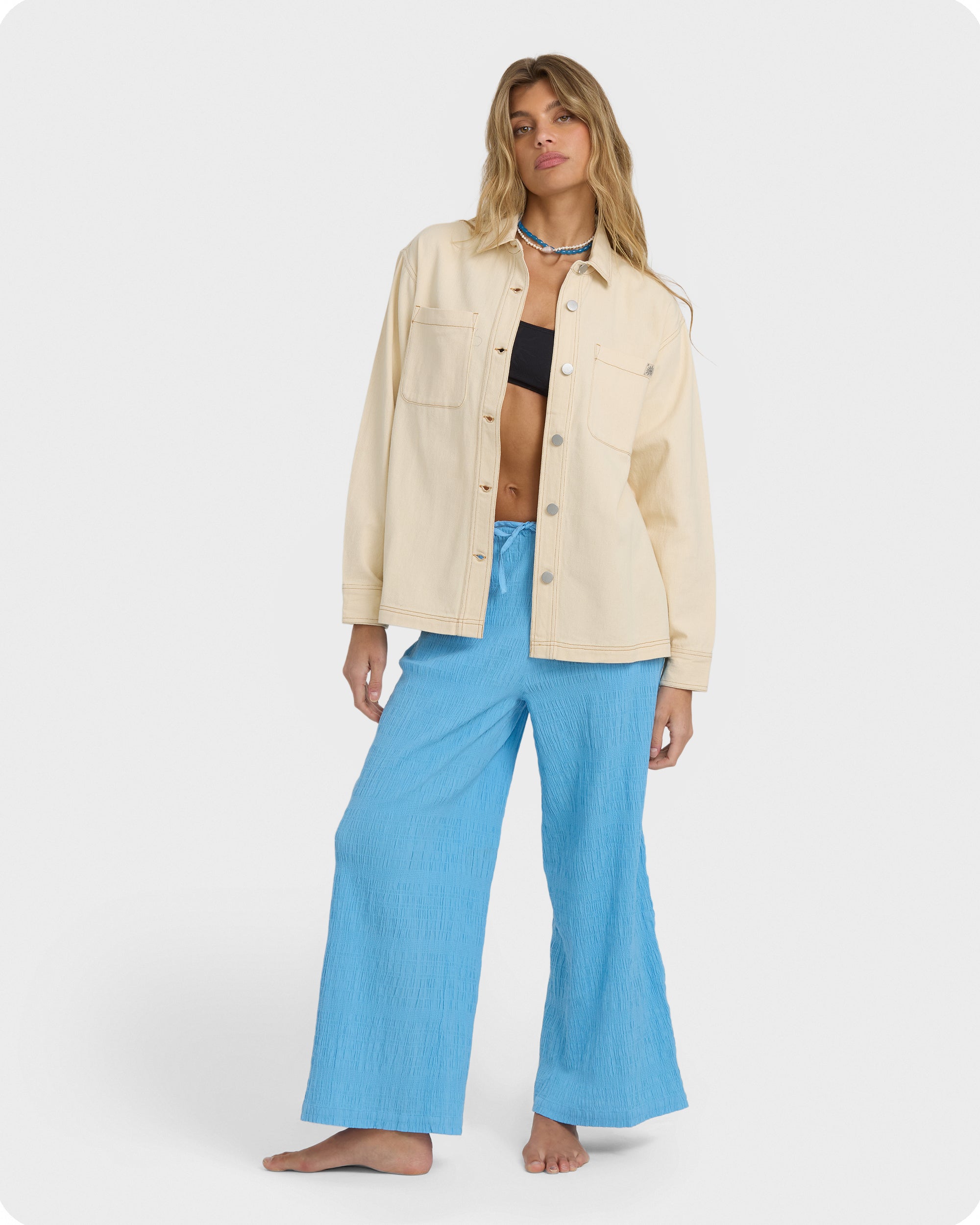 Billabong Laura Twill Shacket - Antique White