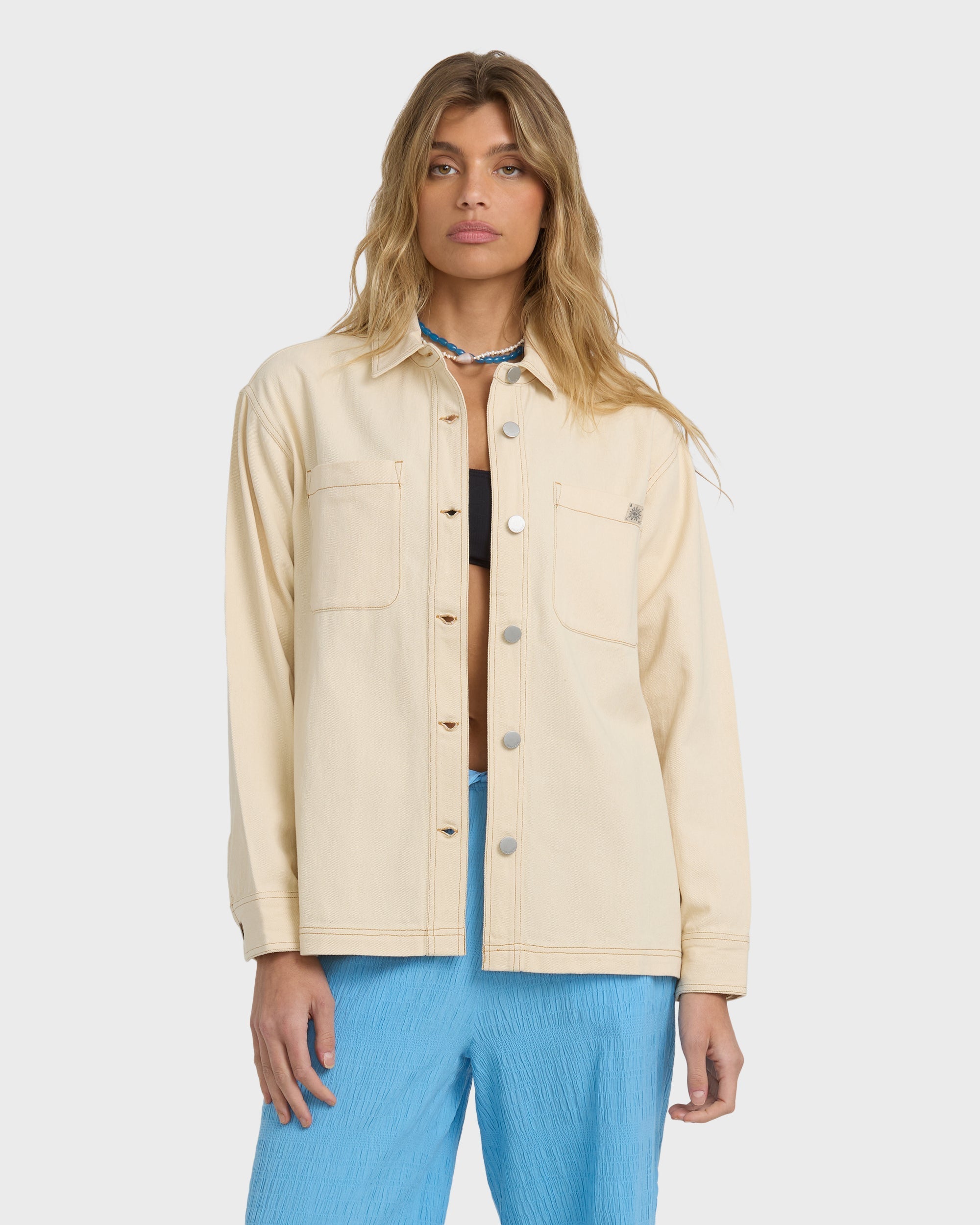 Billabong Laura Twill Shacket - Antique White