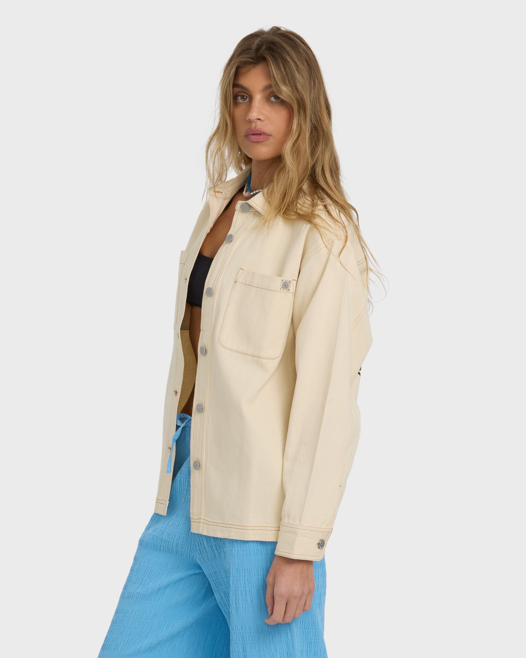 Billabong Laura Twill Shacket - Antique White