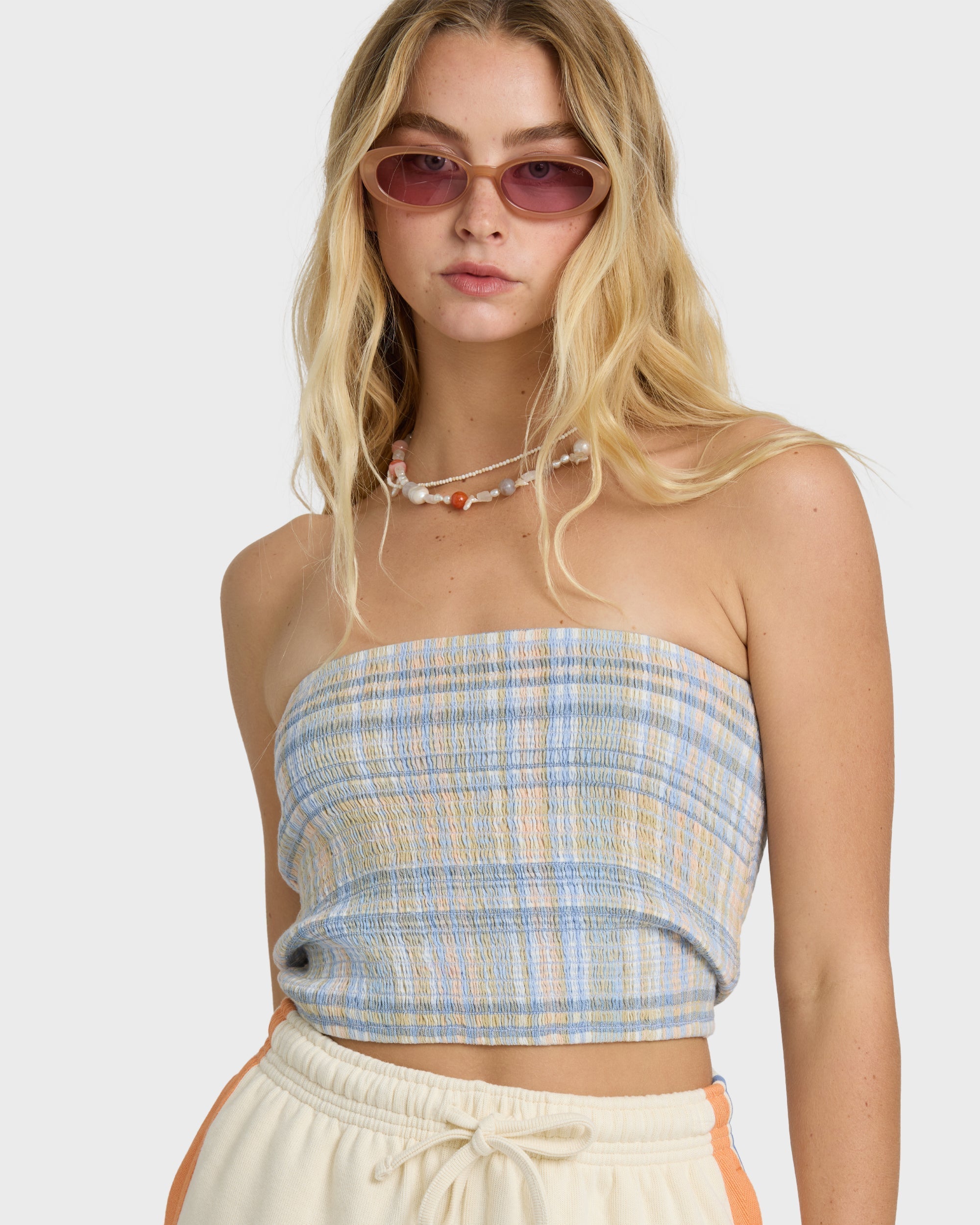 Billabong Keep It Simple 2 Tube Print Tube Top - Twilight Blue