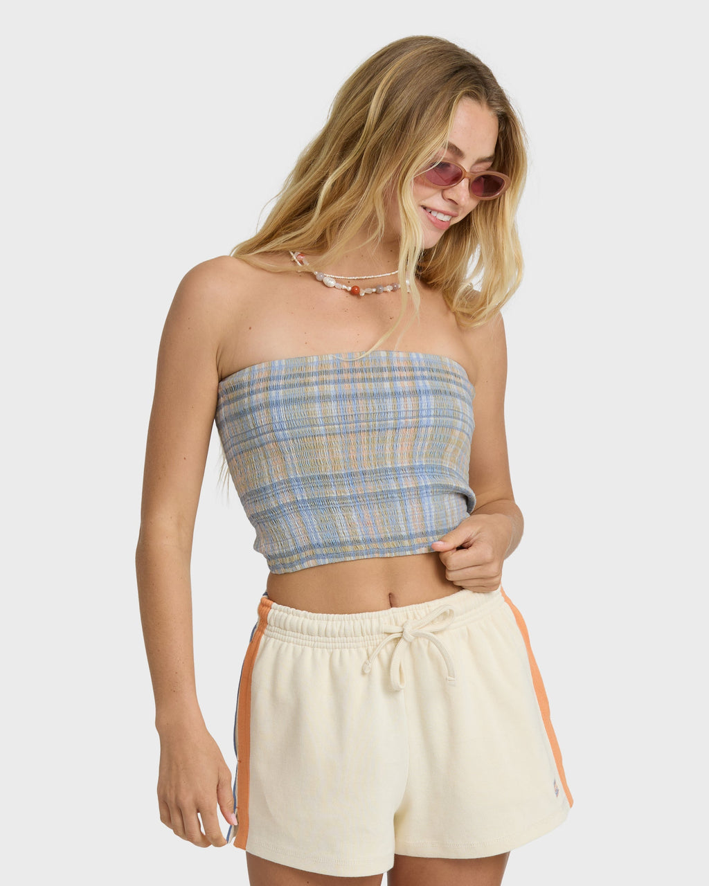Billabong Keep It Simple 2 Tube Print Tube Top - Twilight Blue