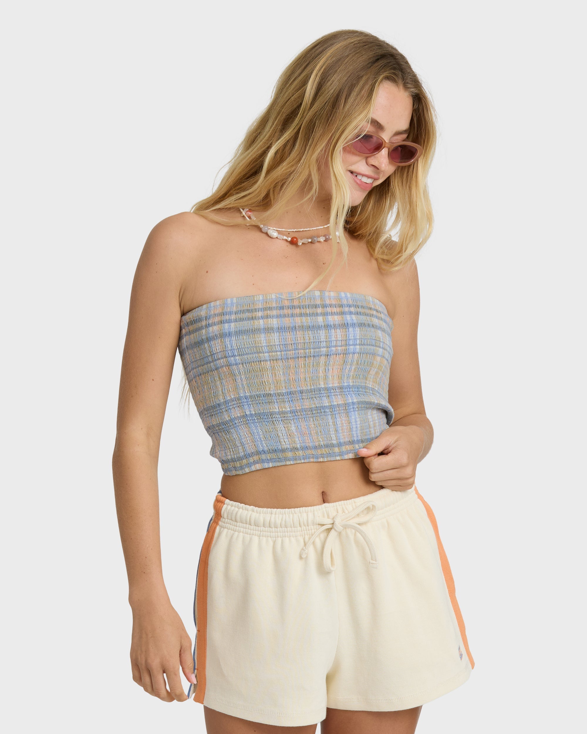 Billabong Keep It Simple 2 Tube Print Tube Top - Twilight Blue