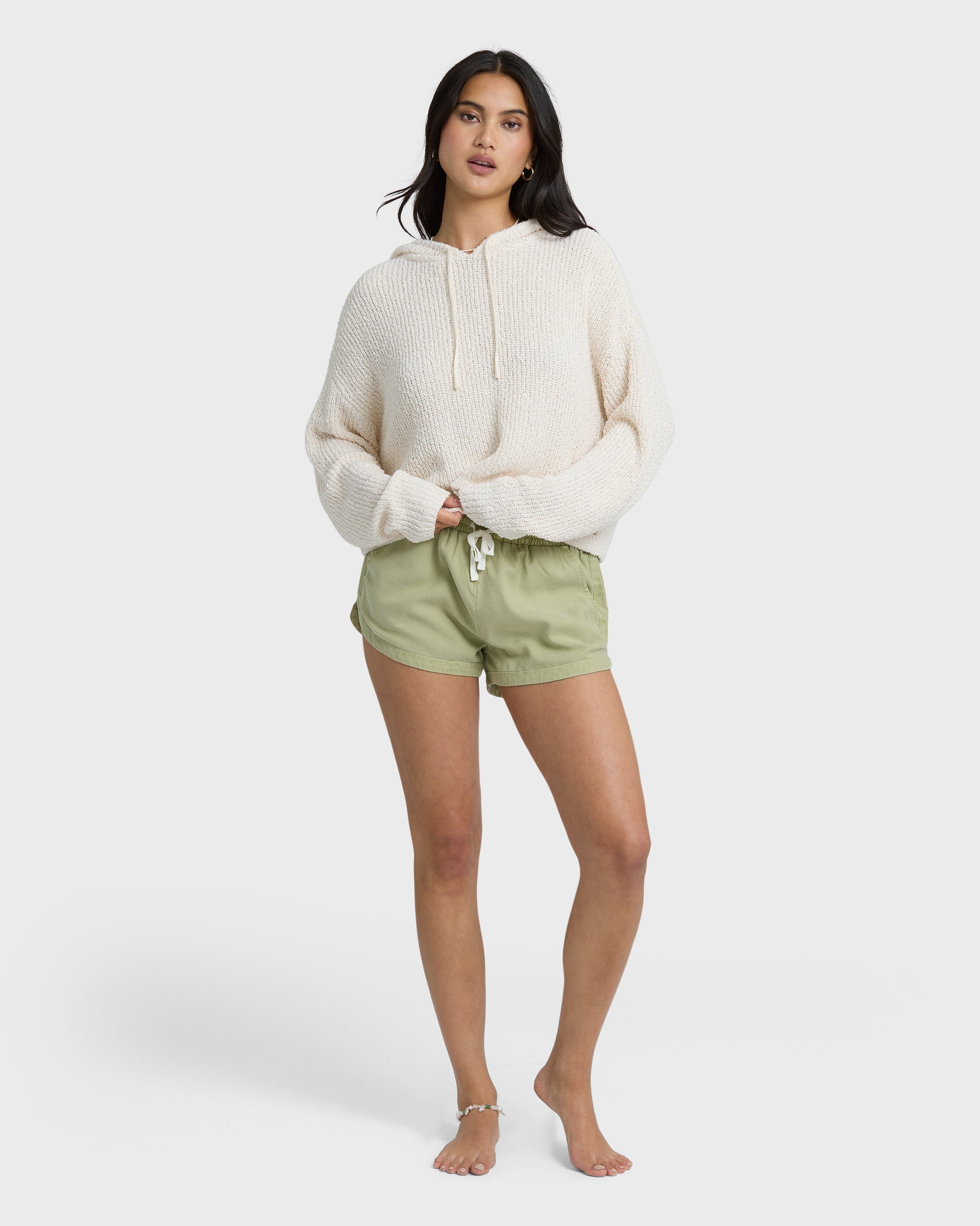 Billabong Hot Beachin Hooded Sweater - White Cap