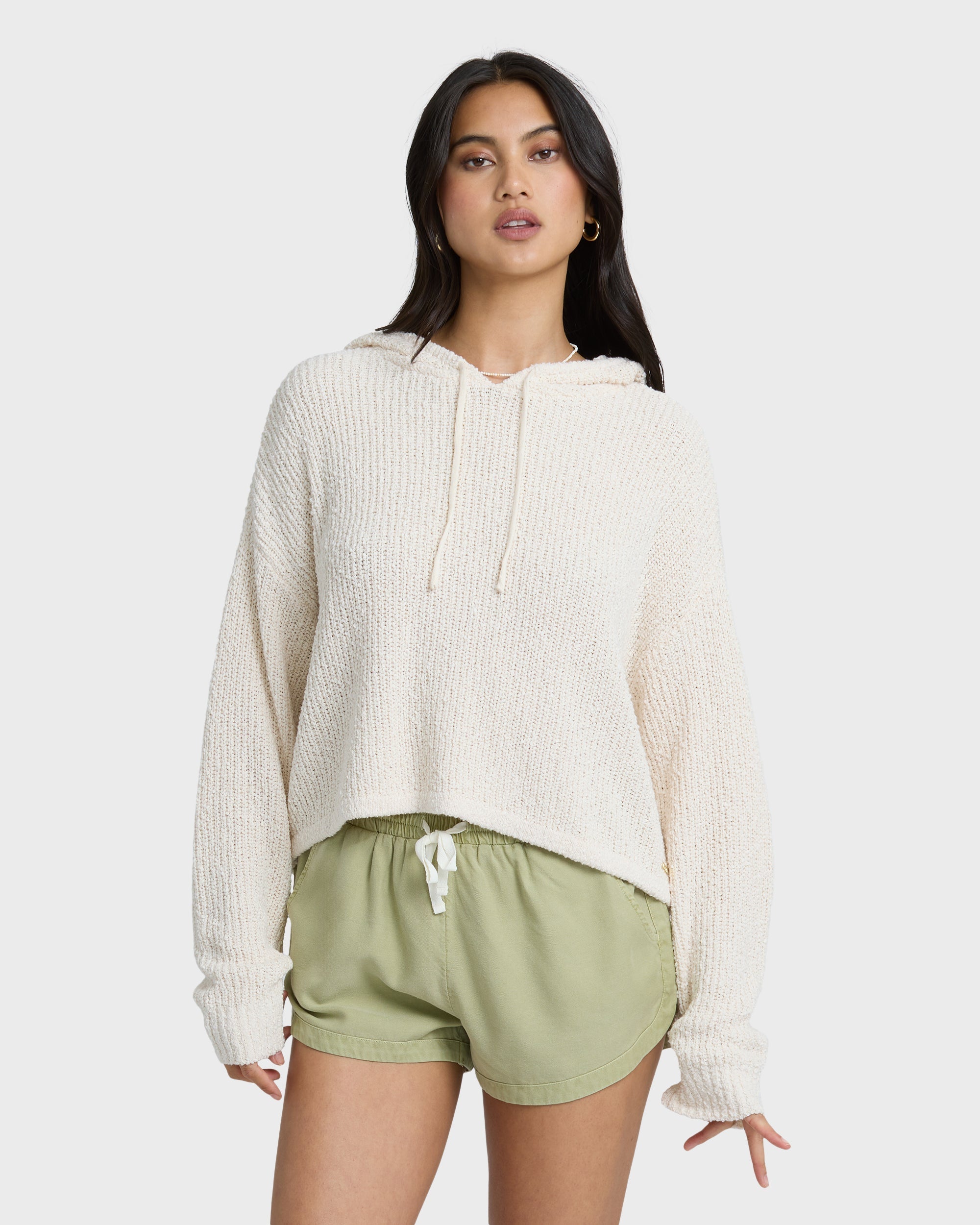 Billabong Hot Beachin Hooded Sweater - White Cap