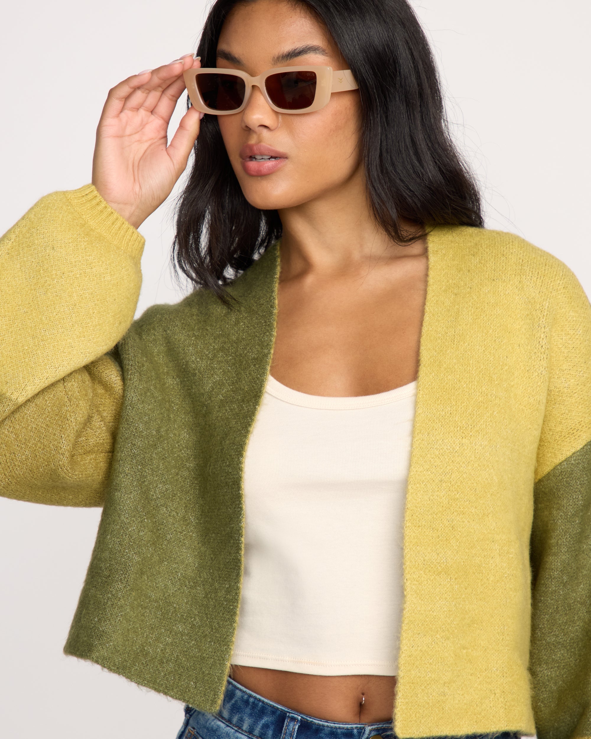 Billabong Block Out Cardigan - Green Tea