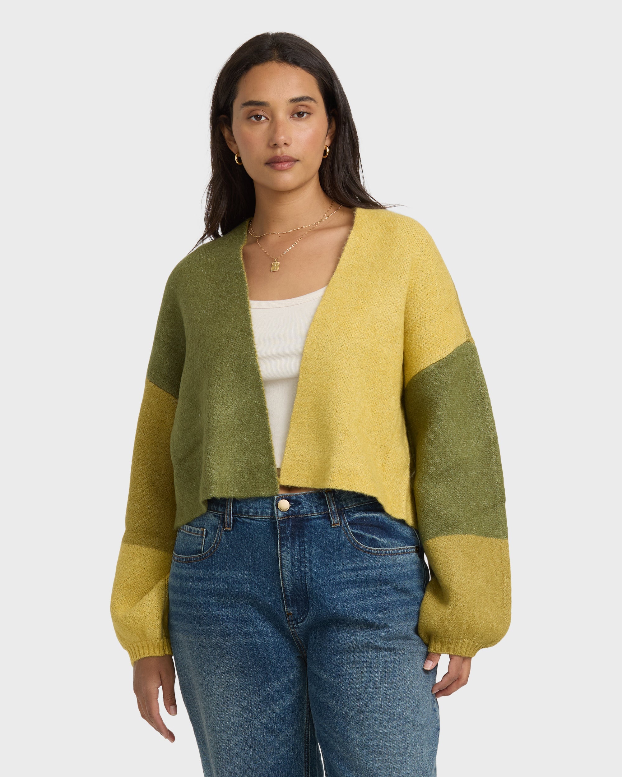 Billabong Block Out Cardigan - Green Tea