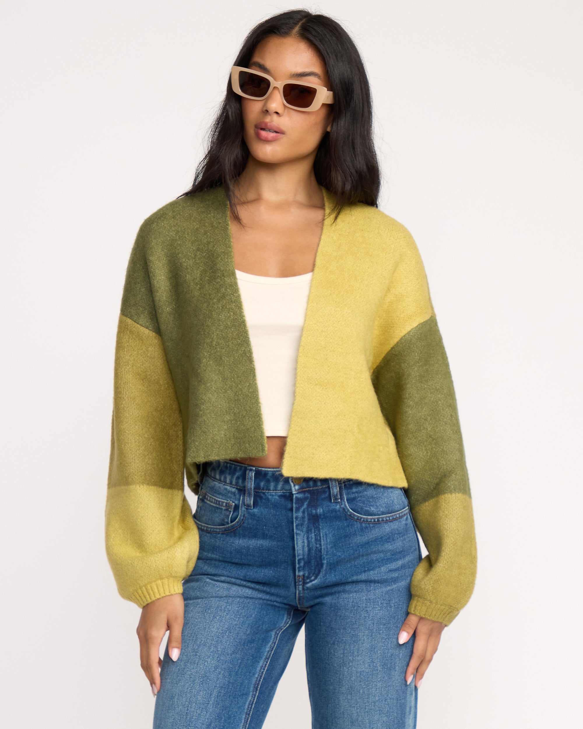 Billabong Block Out Cardigan - Green Tea