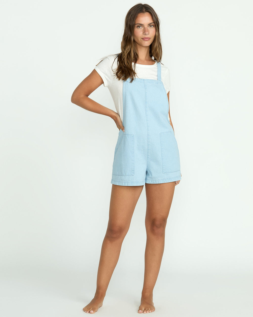 Billabong Beach Crush Denim Overalls - Salt Blue