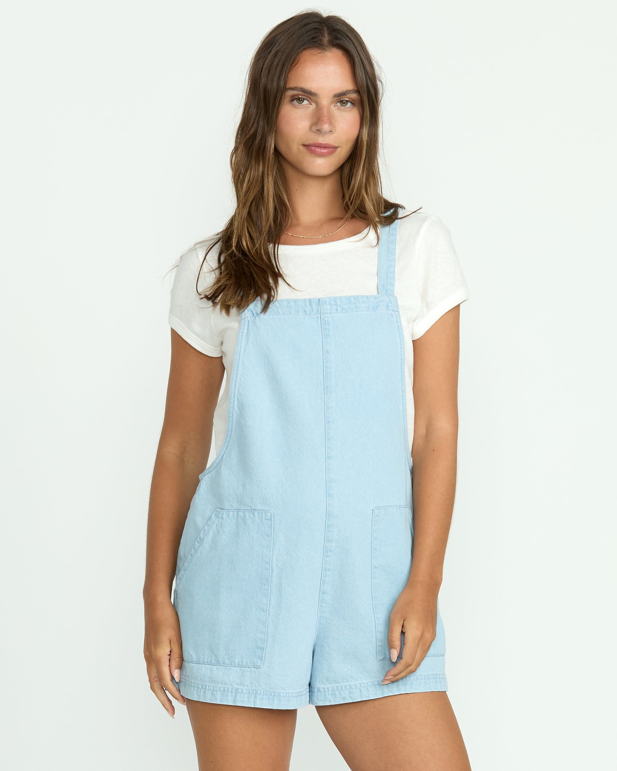 Billabong Beach Crush Denim Overalls - Salt Blue