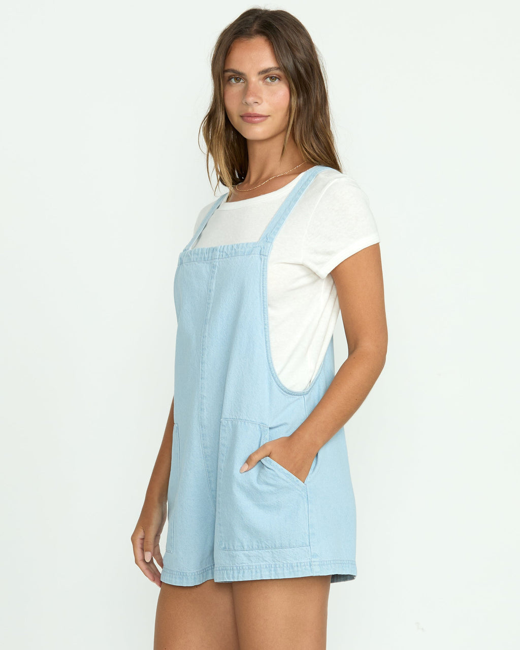 Billabong Beach Crush Denim Overalls - Salt Blue