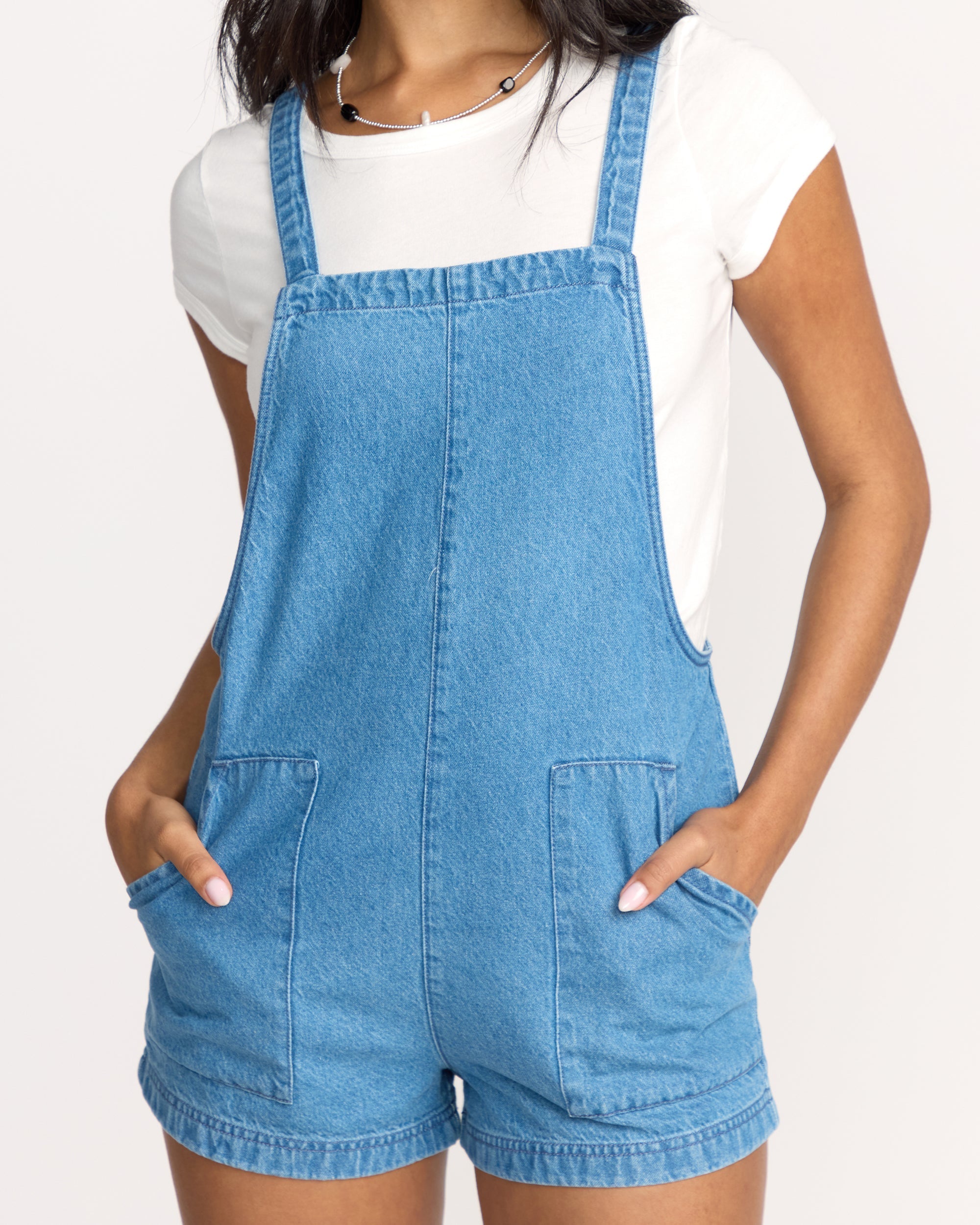 Billabong Beach Crush Denim Overalls - Salt Washed