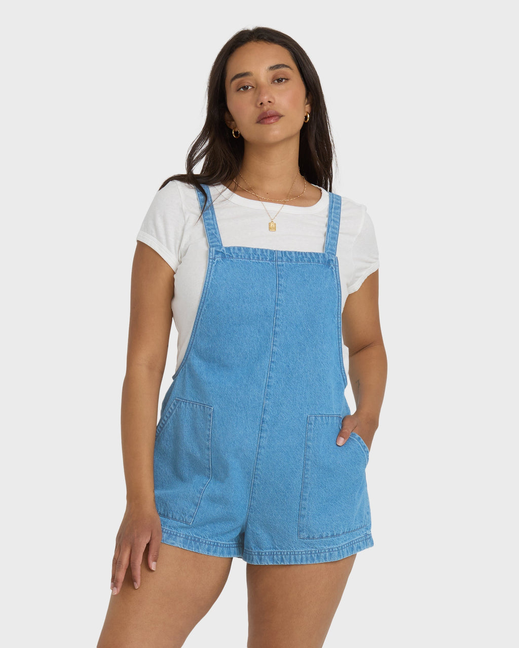 Billabong Beach Crush Denim Overalls - Salt Washed