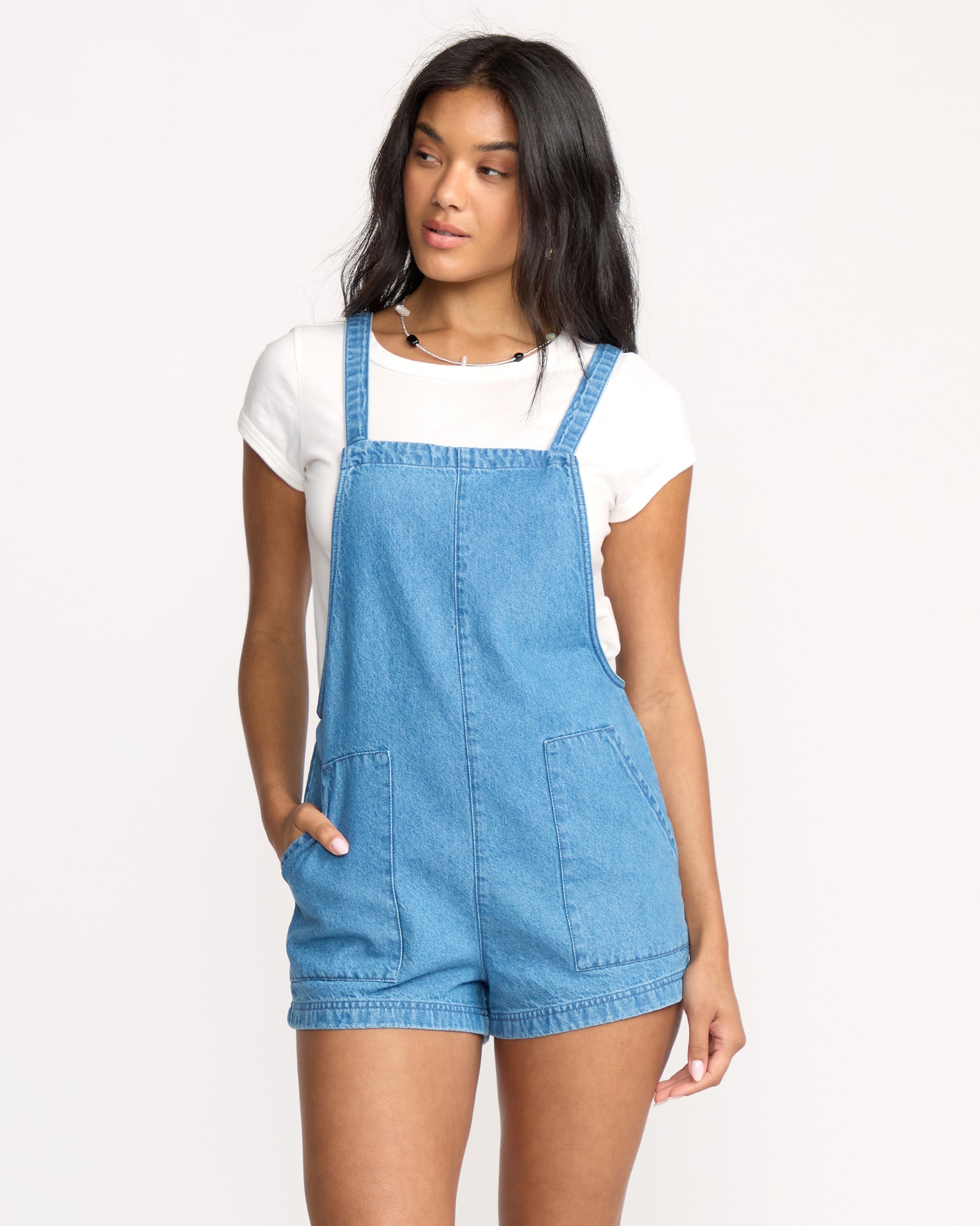 Billabong Beach Crush Denim Overalls - Salt Washed