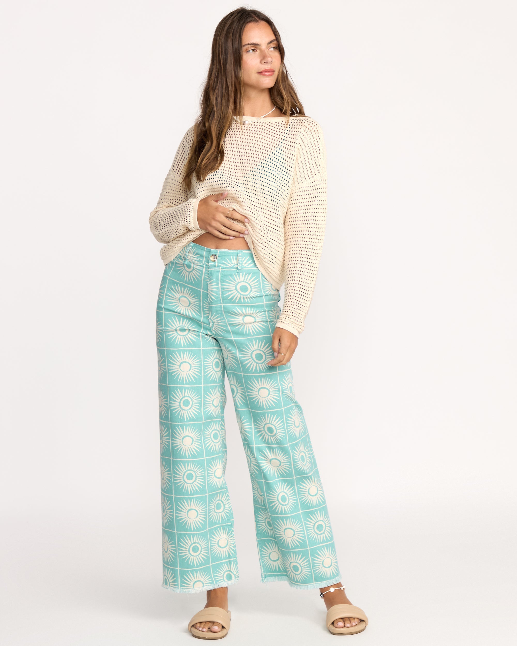 Billabong Free Fall Printed Twill Pants - Misty Blue