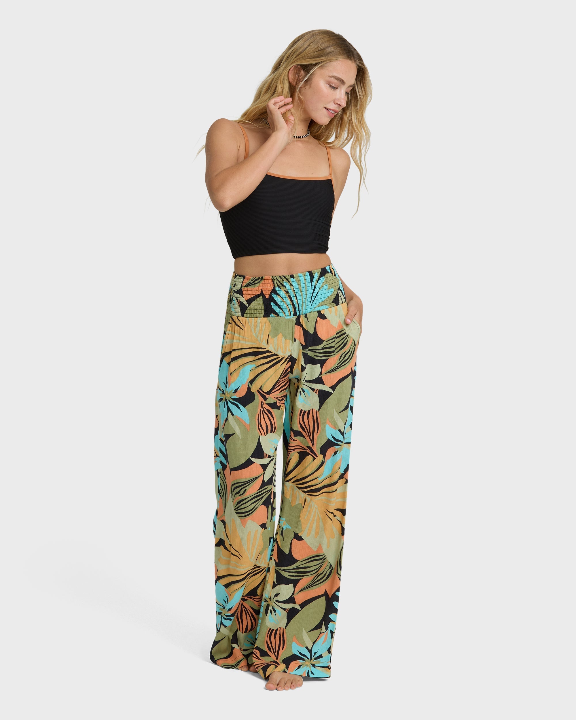 Billabong New Waves 2 Elastic Waist Pants - Black Multi