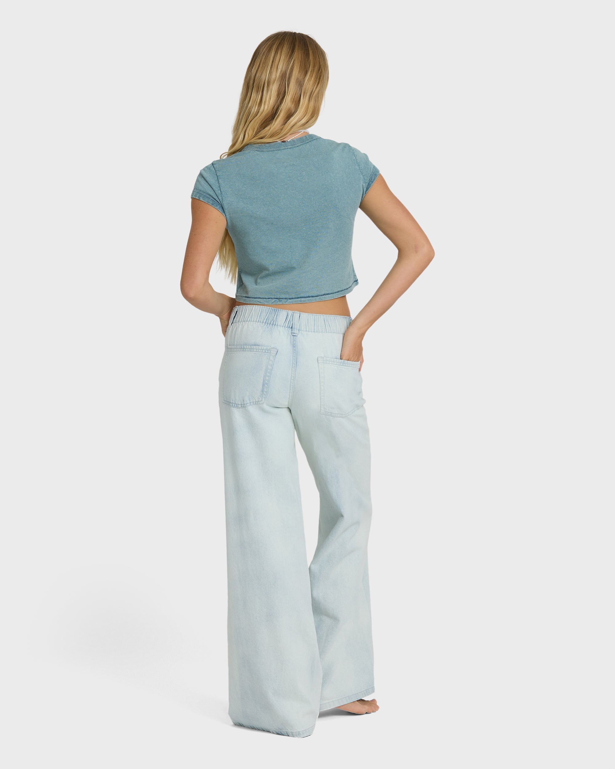 Billabong Jade Saltwashed Elastic Waist Pants - Blue Mist