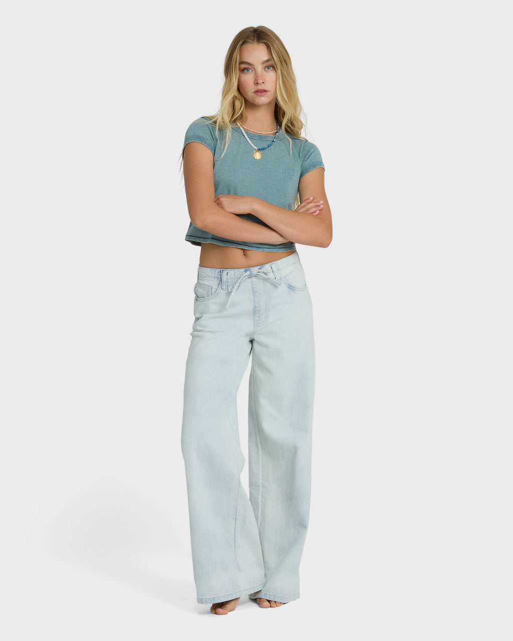 Billabong Jade Saltwashed Elastic Waist Pants - Blue Mist