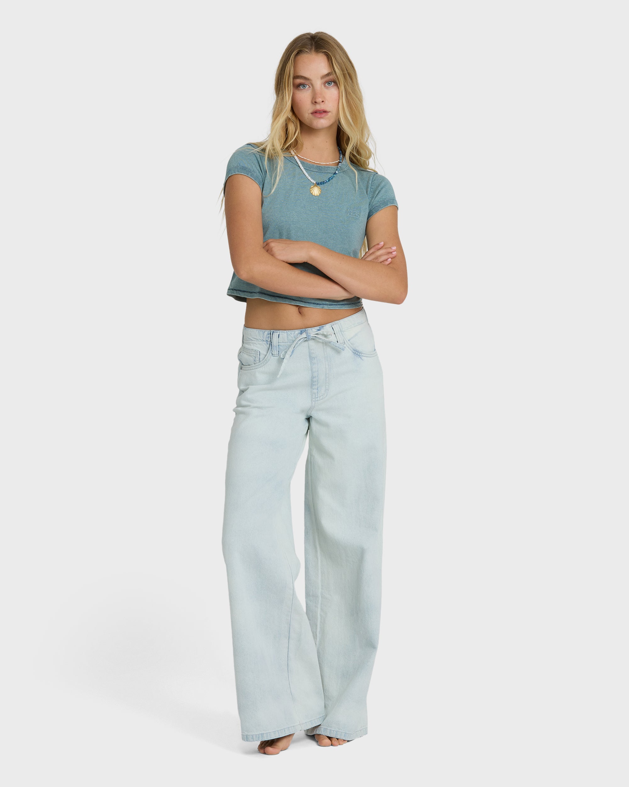 Billabong Jade Saltwashed Elastic Waist Pants - Blue Mist