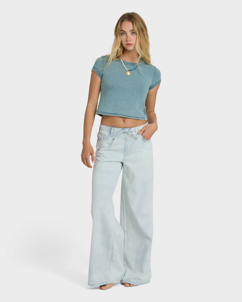 Billabong Jade Saltwashed Elastic Waist Pants - Blue Mist