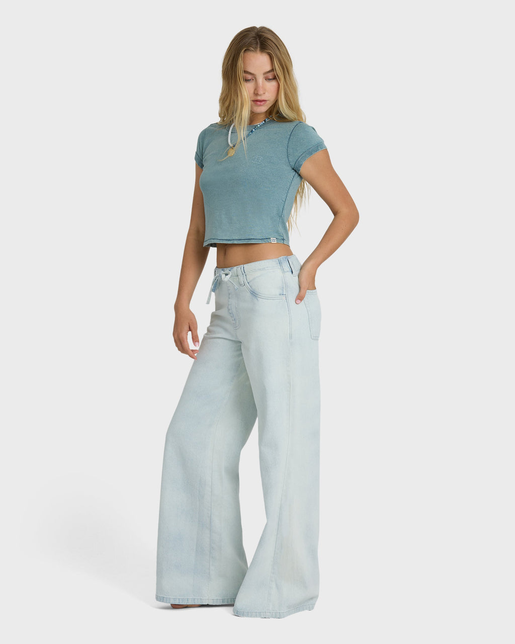 Billabong Jade Saltwashed Elastic Waist Pants - Blue Mist