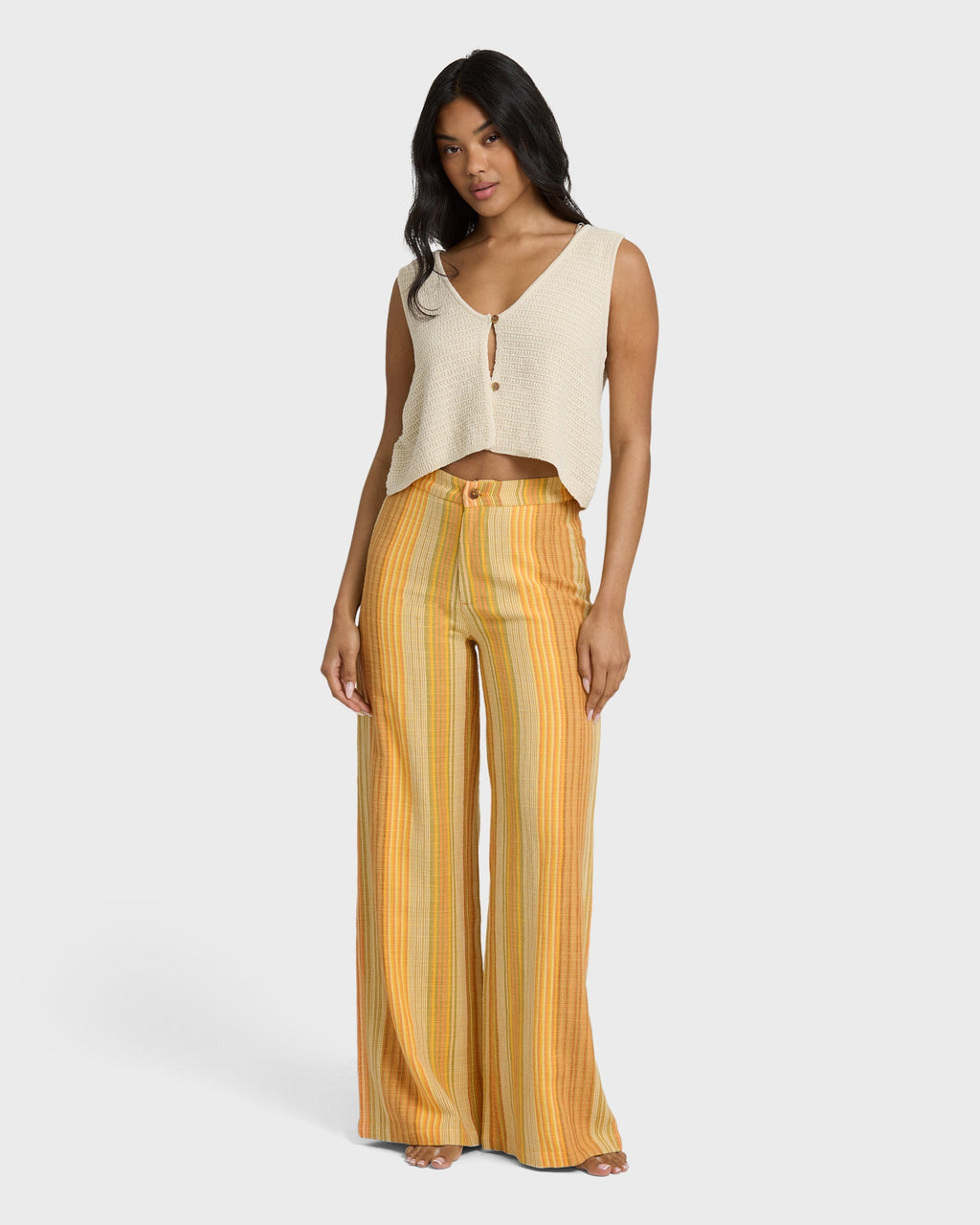 Billabong Hazy Daze Elastic Waist Pants - Brown Multi